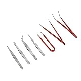 Silverline Tweezer Set 7pce Craft Tools Accessories Diy Home Workshop Steel