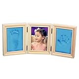 赤ちゃんの手形やフットプリント品質ウッド記念品フレームキットのためのキットデラックス鋳造NaiFeiプレシャスベイビー (古典的なコーヒーフレーム)