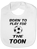 Born To Play Toon/Newcastle - Funny Baby/Toddler/Newborn Bib - Baby Gift white by Print4U