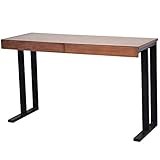 ライフスタイリングショップ 木製 パソコンデスク 薄型 幅120×奥行45 ダークブラウン ブラック LS-783ABR