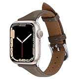 [CYRILL] by Spigen Apple Watch バンド 41mm/ 40㎜ 長さ調整可能 装着 8/7/6/SE/5/4 対応 カジュウクシリーズ レザー (カーキ
