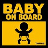 BABY IN BOARD マグネット ブラック×オレンジ (12cm×12cm)【日本製】