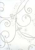 York Wallcoverings Disney Kids DK5966 Perfect Princess Scroll Wallpaper, White with Glitter [並行輸入品]