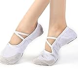 バレエシューズ Hosam 女の子 21.5-23.5cm ダンス練習用靴 バレエ練習 (23.5cm, ホワイト)