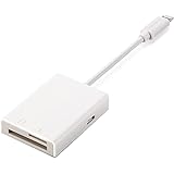 エレコム カードリーダー Lightningコネクタ接続 【Made for iPhone/iPad取得】 Type-Cアダプタ付 SD+microSD対応 Mac Windows対応 ケーブル長7cm ホワイト MR-LC201WH