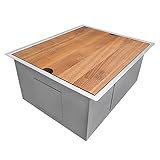 Ruvati 23-inchワークステーションLedge 16ゲージアンダーマウントキッチンシンクwith Integratedカッティングボード – rvh8308