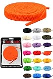 [KutsuGoods] クツグッズ スニーカーヘッズ専用 シューレース 靴紐 100cm 120cm 140cm 160cm 平紐 靴ひも shoelaces (120cm, ネオンオレンジ)