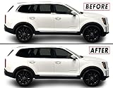 SlickMod クローム削除ブラックアウトビニールオーバーレイ 2020-2022 Kia テルライドウィンドウトリム用 (ウィンドウトリム、マットブラック)