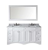 Virtu ed-25072-wmsq Talisa 72インチダブル浴室洗面化粧台セットwith Square洗面台 ED-25072-WMSQ-WH 1