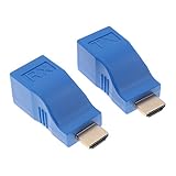 Fenteer HDMIエクステンダー　30m 　1080P HDMI→RJ45 　エクステンダー　CAT5ケーブル　ネットワーク　コンバーター　アダプター　青