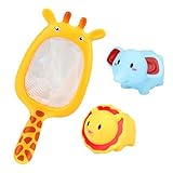 Zhhlinyuan 水おもちゃ Set of 3 赤ちゃん浴室おもちゃ Fishing Net Childrens Bath Funny Sounding Toys