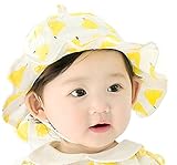 CXYP　 女ベビー 　ガールズ　キッズ 　夏帽子 ストローハット　太陽帽　 カワイイ　アウトドアハット 紫外線 　UVカット　通気性　ガールズ　7種類 (35-42cm, イエロー)