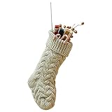 Lumierechat クリスマス クリスマスソックス 靴下 ストッキング 大きい 飾り 装飾 飾り付け 43cm 赤 緑 白 (ミニオートミール)