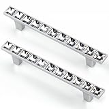 Zimo 2pcsクリアクリスタルガラスPullhandle for Cupboardワードローブキャビネット引き出しホームインテリアドアプルハンドル96 mm