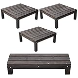 SINAPP 縁台 ウッドデッキ ステップ 屋外 庭 天然木 セット ユニット 90×90 SIK2263 （ウッドデッキ3個+ステップ１個）