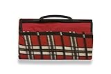 Picnic Fun Folding Plaid Park Blanket with Water Resistant Backing Red [並行輸入品]