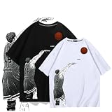 スラムダンク Tシャツ 三井寿 半袖 夏服 丸首 アニメ 漫画 個性的 柔らかい 衣装 アニメ プリント 日常服 学園祭 文化祭 誕生日 プレゼント グッズ 男女共通 (ホワイト,2XL)