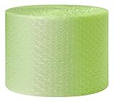 緩衝材 プチプチ 川上産業 バイオプチ V-#80G 大粒タイプ 幅400mm×全長35m 若草色