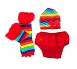 Ema Jane - Ruffled Woven Baby Diaper Bloomer Covers (1 to 18 Months) (3 Months to 18 Months, Rainbow