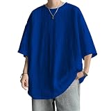 [BesBet] 夏服 メンズ Tシャツ メンズ 半袖 ゆったり おおきい サイズ ビッグT 五分袖 涼しい 無地 人気 カジュアル ファッション 丸襟 柔らかい肌触り 快適 ストリート 夏用