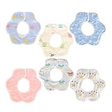 JMITHA 赤ちゃん よだれかけ ベビー スタイ 男の子 女の子 ビブ ６重 お 食事 エプロンコットン100% 柔らかい 360°回転可 6枚セット (C)