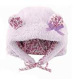 (アリサナ) arisana花柄/耳付きボア帽子 ベビー 48～50cm パープル