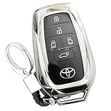 [MKMC] スマート キーケース カバー TPU 素材 トヨタ 新型アルファード 新型ヴェルファイア 30 40 系 対応 カスタム アクセサリー パーツ (シルバー)