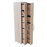 本棚 スライド スライド本棚 すきま 収納 隙間収納 スリム 幅37cm 2列 オーク