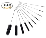 Tube Brush set，Outgeek 10 Pcs Hanging No Scratch Nylon Fibre Baby Bottle Brush Straw Cleaning Brush 