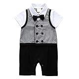 赤ちゃん フォーマル カバーオール 半袖 男の子 ロンパース 蝶ネクタイ (80)