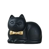 キュートbow-knotブラックPapa猫貯金箱ウェディングXmasクリスマス誕生日バレンタインギフト