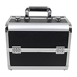 [プロ仕様]Hapilife メイクボックス トレイ付き プロ用 大容量 コスメボックス 化粧品収納 ブラック