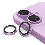 Hohotoon 対応 iPhone17 用の カメラ保護フィルム ARコーティング 超高透過率 耐衝撃 宇宙航空材料 キズ防止 アイフォン17 用のカメラフィルム アンチグレア 曇り防止 露出オーバー防止 黒縁取り カメラカバー いPhone 17用の レンズカバー（薄紫色 1セット)