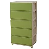 JEJ デコニー チェスト 5段 幅54 ワイド グリーン DCNW-5(IVGR)