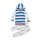 (プタス)Putars ベビー服 子供服 上下セット パーカー 長袖 男の子 縞模様 飛行機柄 可愛い 春 秋 スポーツ 運動会 旅行 記念日 プレゼント 3-18ヶ月