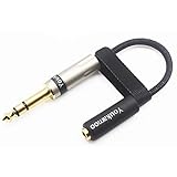 [ 1/4インチ TRS 6.35mm オス ] 8芯銀メッキ線ハンドメイドケーブル採用変換プラグ [ 6.35mm - 4.4mm 5極 バランス 変換 ] ステレオ 変換バランス ケーブル 6.35mm - 4.4mm メス バランス 接続ケーブル オー ディオケーブル