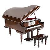 ピアノマシンオルゴール、テーブルデスクの装飾用のミニチュアピアノ楽器の置物、11x14x13.8cm