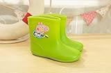 超可愛い　豚型　子供　雨靴　4色対応 (13.5CM, グリーン)
