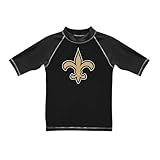 NFL新しいOrleans Saints Boy 's Licensed Rashguard Top ブラック