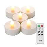 WY LEDティーライトキャンドル ウォームカラー単色 リモコン付 2h/8hタイマー機能 照明モード切替 WY-LEDSET006-5 (5個セット)