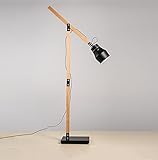 ソリッドウッドフロアランプ、ノルディックシンプルなリビングルームの研究ベッドルームのベッドサイドの目の保護アイロンWoody垂直フットスイッチ高い1600ミリメートル
