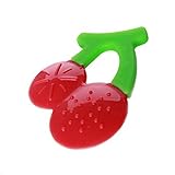 Amyster Baby Teether Fruit-based Silicone Deciduous Molars Toys (Cherry red) by Amyster