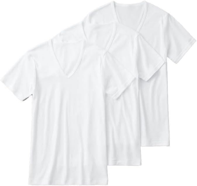 GUNZE(グンゼ) インナートップスグンゼベーシック 3枚組 肌に優しい綿100% VネックTシャツ GM00153メンズ