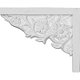 Ekena Millwork SB09X07FL-L 9-Inch W by 7 1/4-Inch H by 5/8-Inch P Floral Small Stair Bracket, Left [