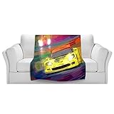 ブランケットウルトラソフトFuzzy 4サイズ！DIANOCHEデザインからby David Lloyd GloverコルベットThunder LeMans Raceホームユニーク芸術的スタイリッシュ