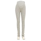 【マタニティ専用】綿100％のゆるくしゅボーダー10分丈レギンス/ナチュラル　森ガール (FREE, モカ)