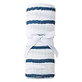 エイデンアンドアネイ おくるみ シングル classic swaddle ブランケット （カラー：navy beach stripe） aden+anais [並行輸入品]