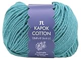 ハマナカ HAMANAKA 手編み 毛糸 カポックコットン 並太 タイプ COL. 11 ターコイズブルー 系 30ｇ約72m 3398
