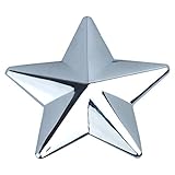 prendre 星型 ステッカー カーステッカー シール 約2.5cm 亜鉛合金 3D 車 バイク 小物 雑貨 カー用品 (シルバー) PR-STARSTICKER-S-SV
