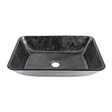 Vigo vg07085長方形チタンガラス舟形バスルームシンク、チタン/長方形チタン VG07084 1